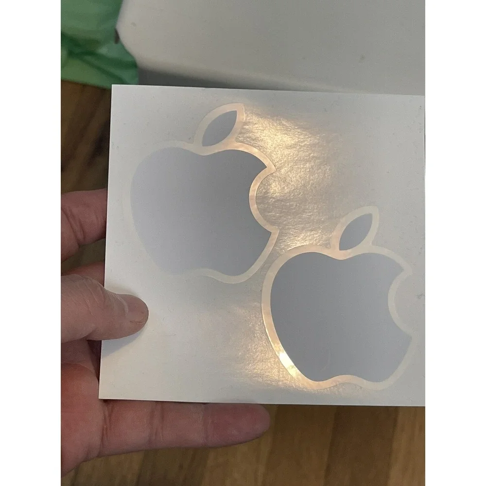 Apple‎ Two White Logo Stickers Brand New Never Used (27)